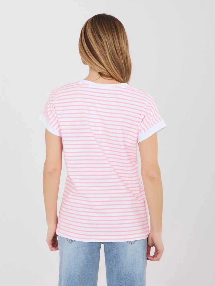 Relevance T-shirt-RV-TS-A1125.85-balta ir-rožinė
