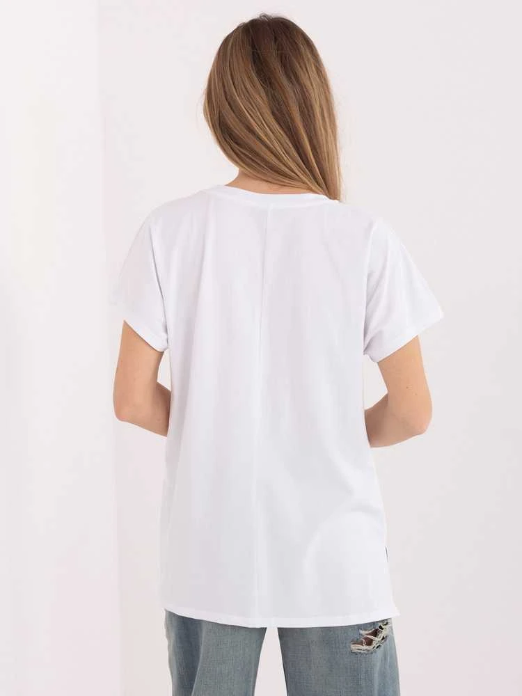 Relevance T-shirt-RV-TS-A1206.84-balta ir-geltona
