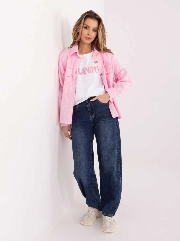 Relevance T-shirt-RV-TS-A1206.84-balta ir-rožinė