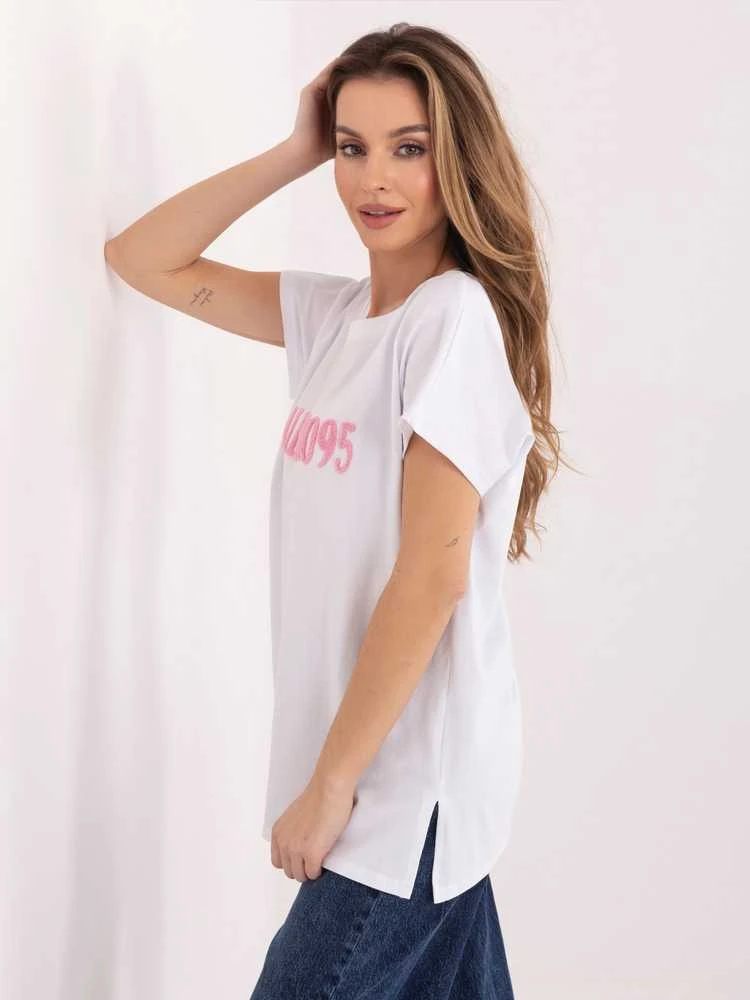 Relevance T-shirt-RV-TS-A1206.84-balta ir-rožinė