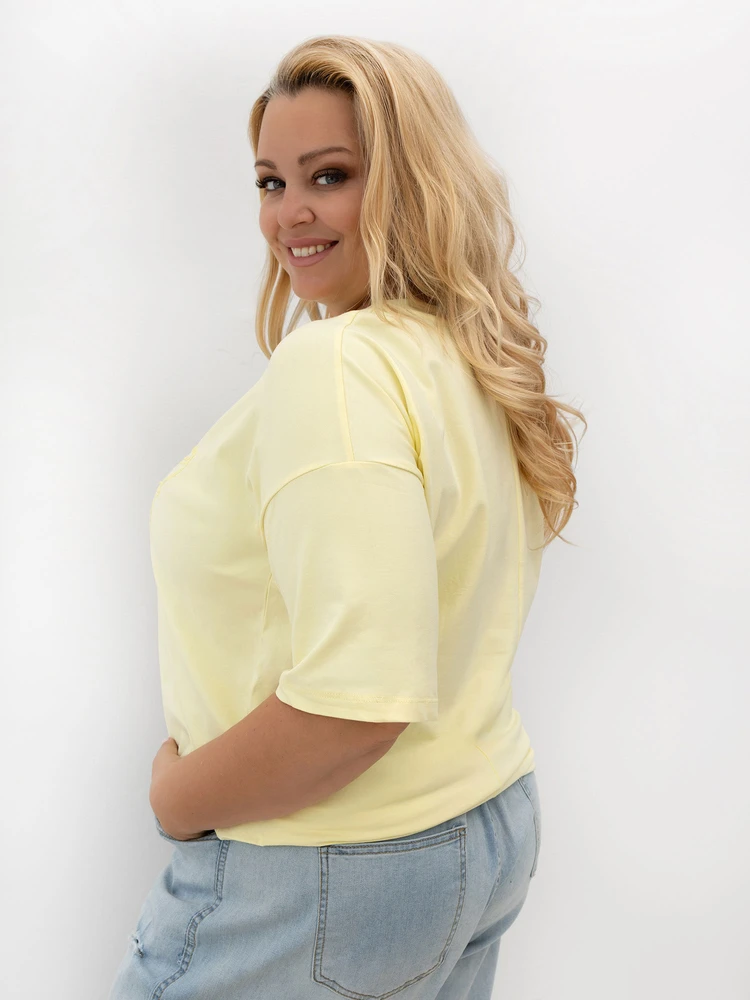 Relevance T-shirt-RV-TS-A1331.29P-jasny geltona