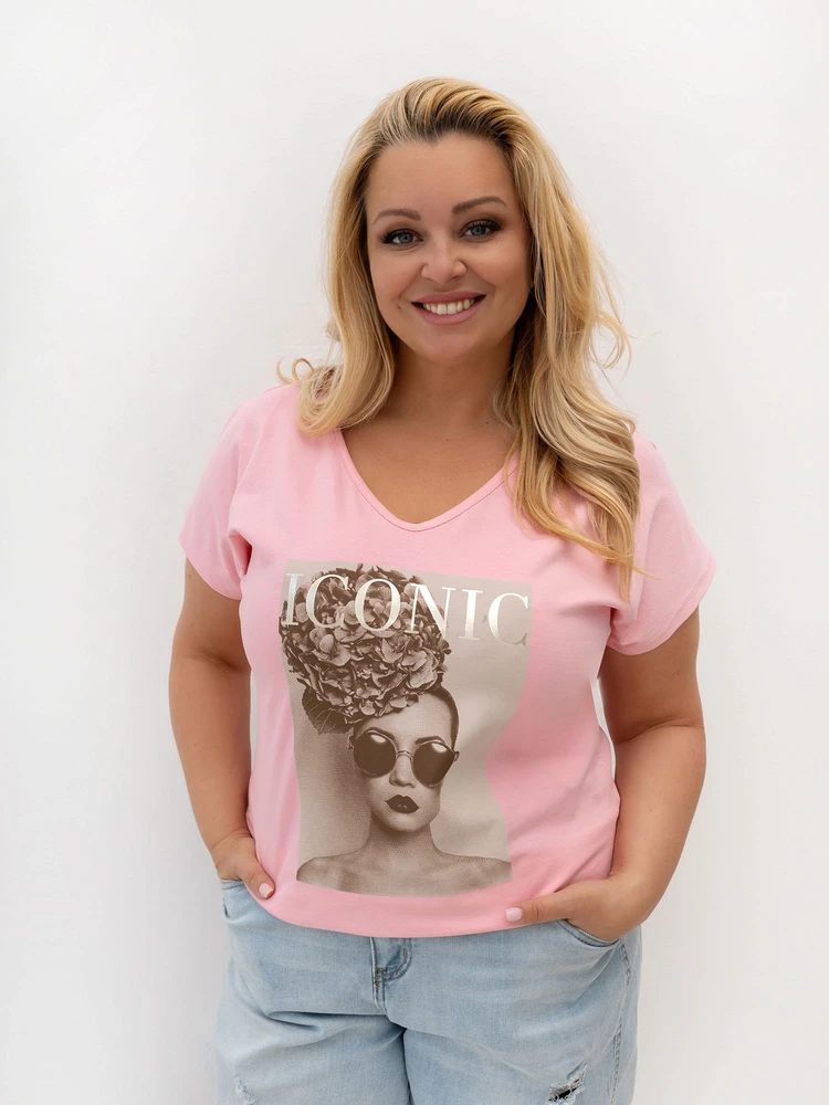 Relevance T-shirt-RV-TS-A1384.08P-jasny rožinė
