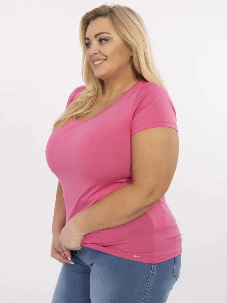 Relevance T-shirt-RV-TS-A556.03-ciemny rožinė
