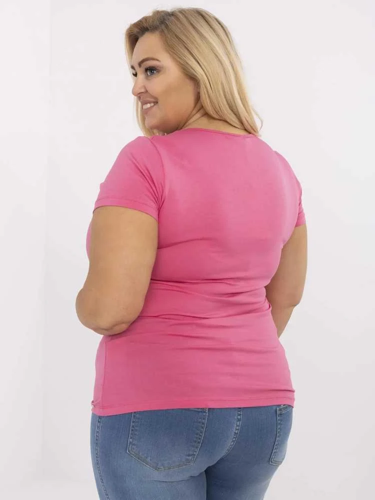 Relevance T-shirt-RV-TS-A556.03-ciemny rožinė