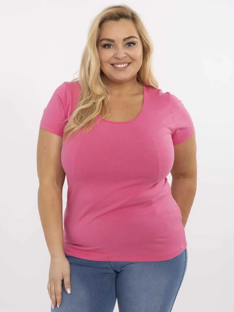 Relevance T-shirt-RV-TS-A556.03-ciemny rožinė