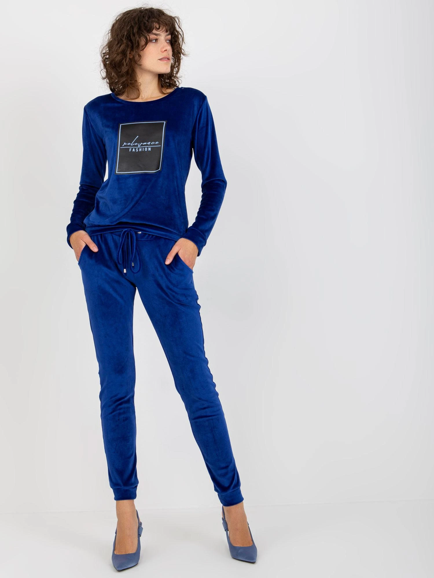 Relevance Veliūrinis komplektas moterims RV-KMPL-8440.58P-kobalto spalvos
