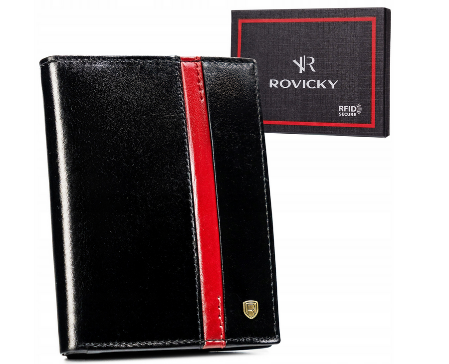 Rovicky Portfel męski skórzany 22313-RVTP Juodas+Raudonas