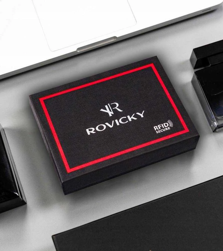 Rovicky Portfel męski skórzany 22314-RVTP Juodas+Raudonas