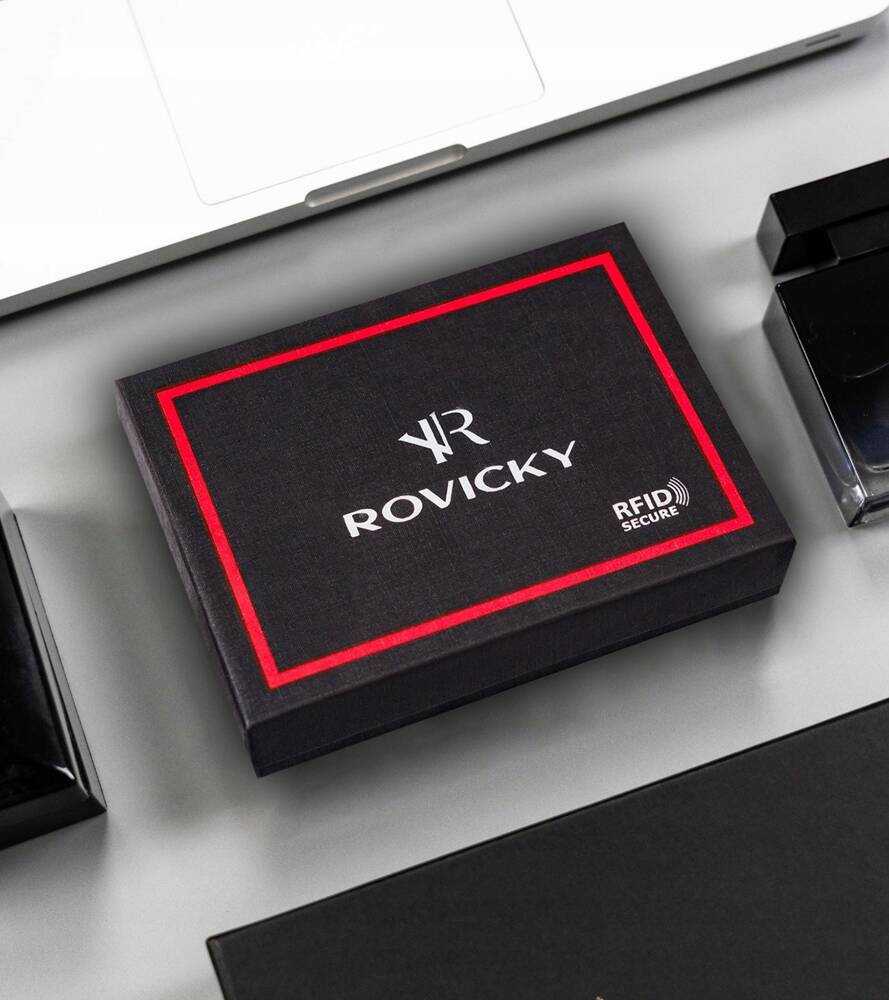 Rovicky Portfel męski skórzany 22316L-RVTP Juodas+Raudonas