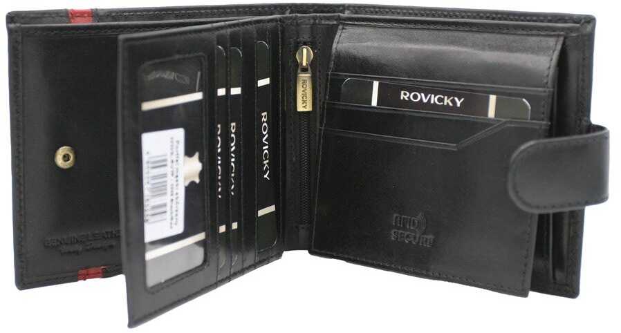 Rovicky Portfel męski skórzany 22323-RVTP Juodas+Raudonas