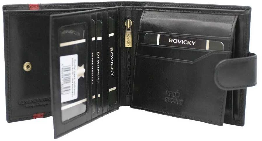 Rovicky Portfel męski skórzany 22323L-RVTP Juodas+Raudonas