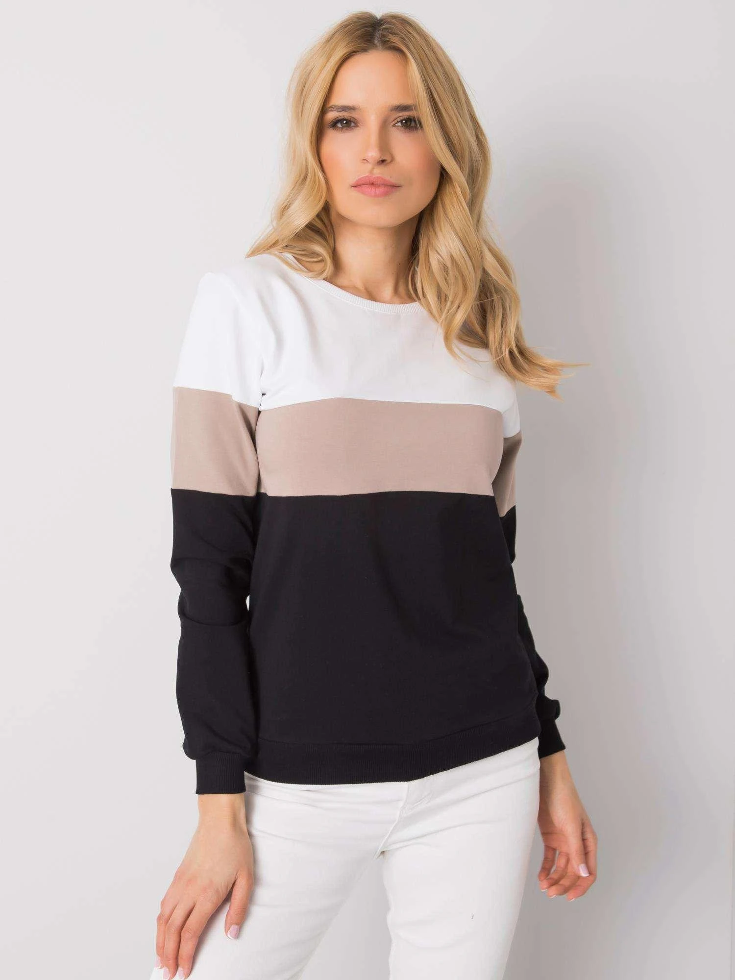 Rue Paris Megztinis-RV-BL-5787.15X-juodas-smėlio spalvos
