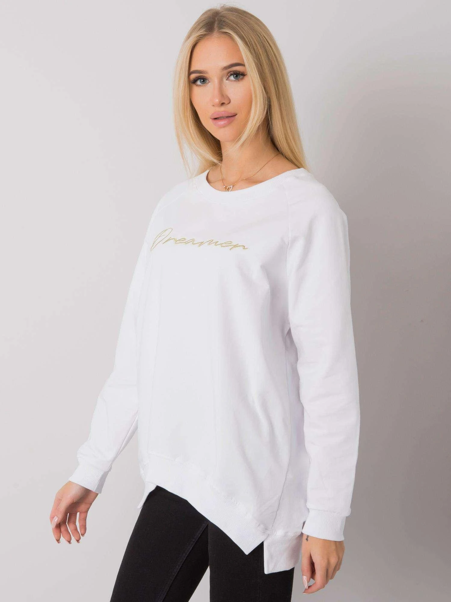 Rue Paris Megztinis-RV-BL-7192.66P-baltas