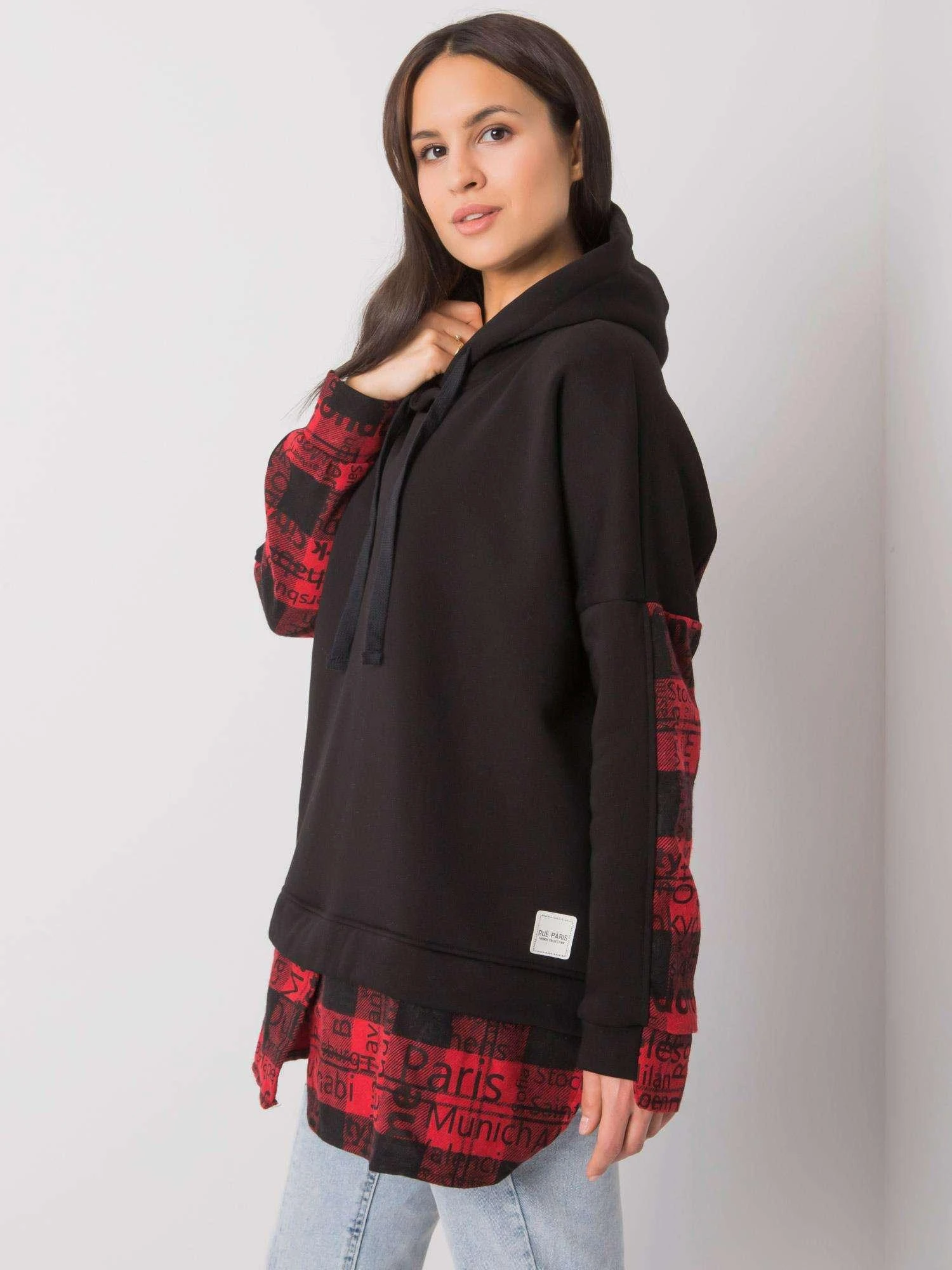 Rue Paris Megztinis-RV-BL-7312.14-juoda-raudona