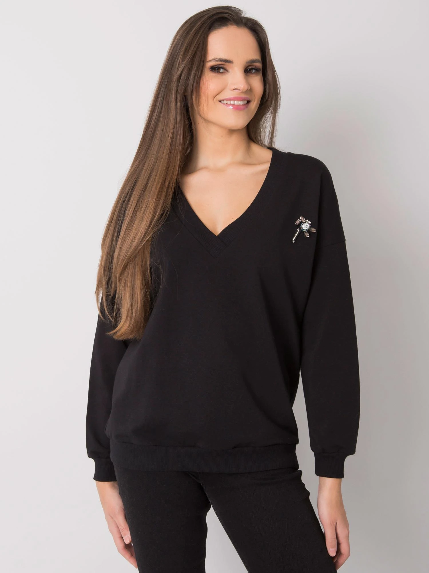 Rue Paris Megztinis-RV-BL-7370.78P-juodas