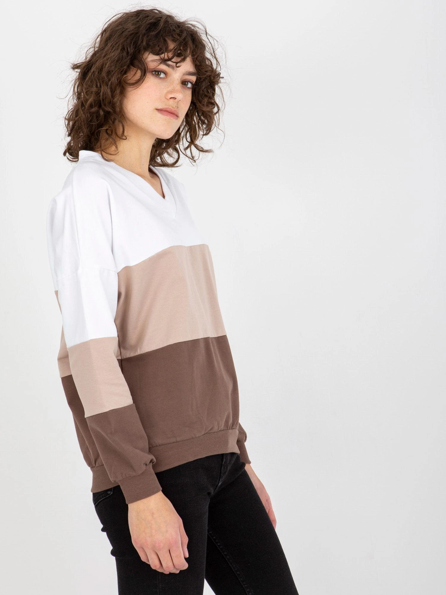 Rue Paris Megztinis-RV-BL-8328.65P-balta-ruda