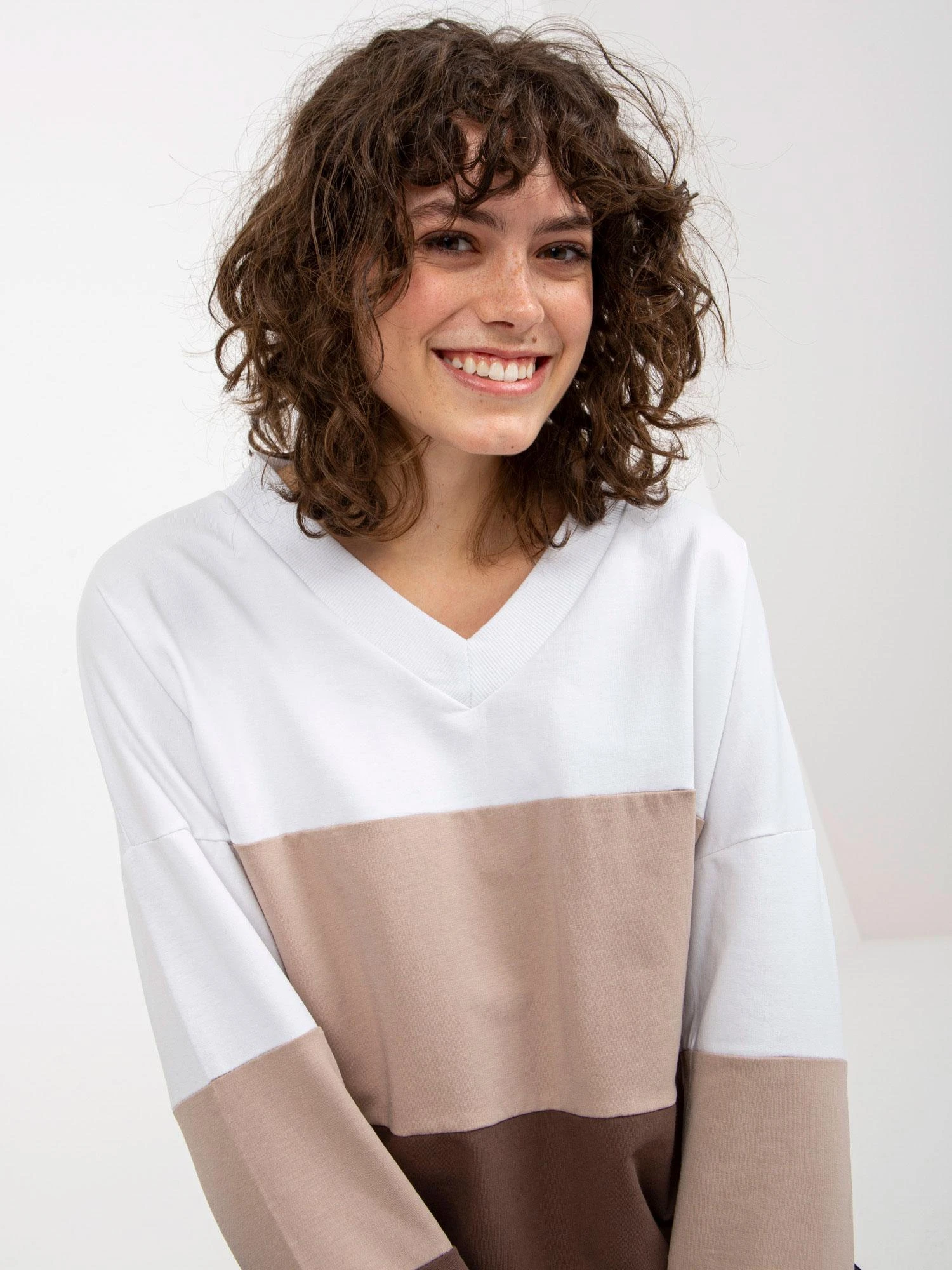 Rue Paris Megztinis-RV-BL-8328.65P-balta-ruda