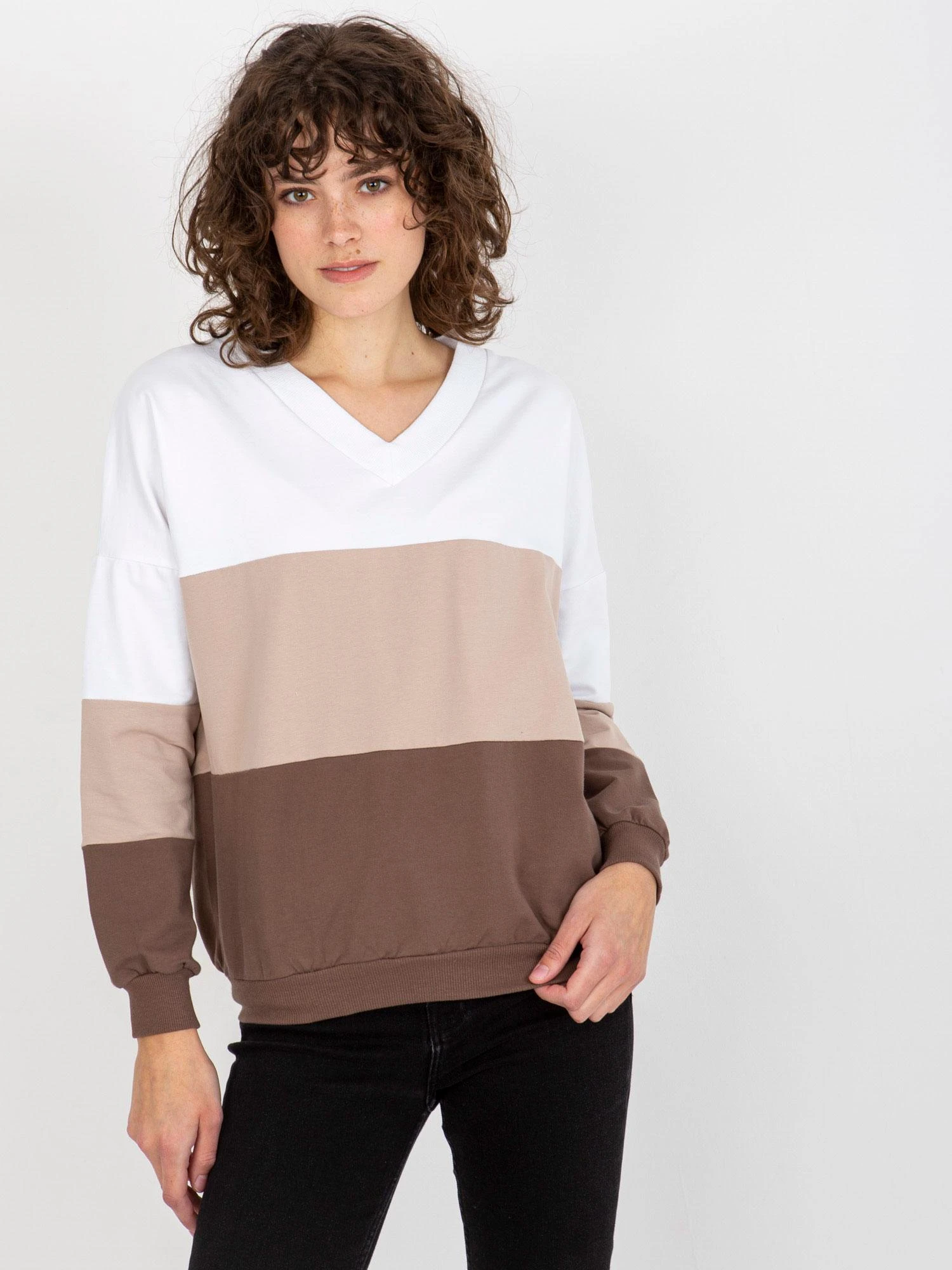 Rue Paris Megztinis-RV-BL-8328.65P-balta-ruda