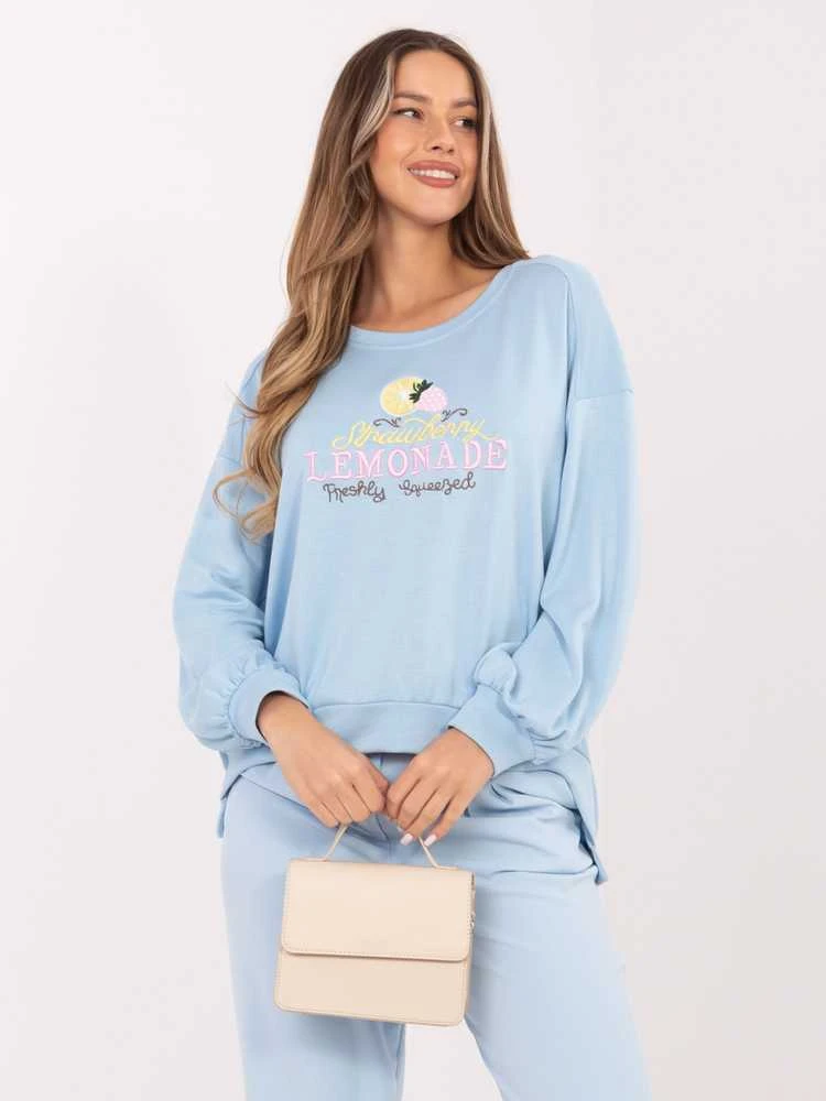 Rue Paris Bluza-RV-BL-A1218.11P-šviesiai mėlyna