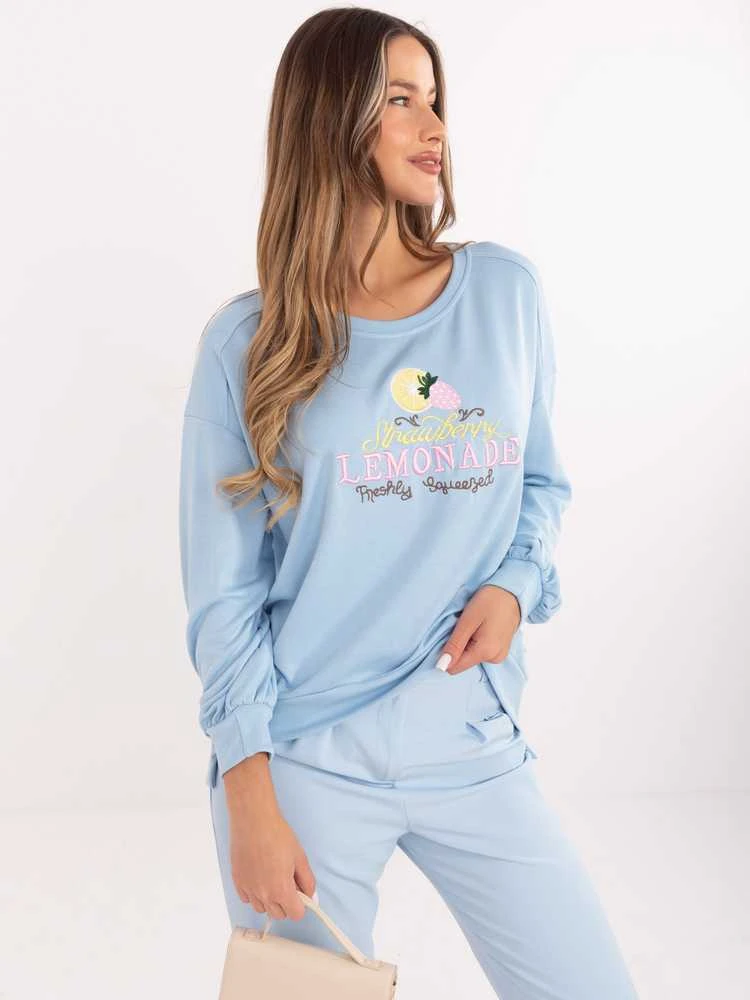 Rue Paris Bluza-RV-BL-A1218.11P-šviesiai mėlyna