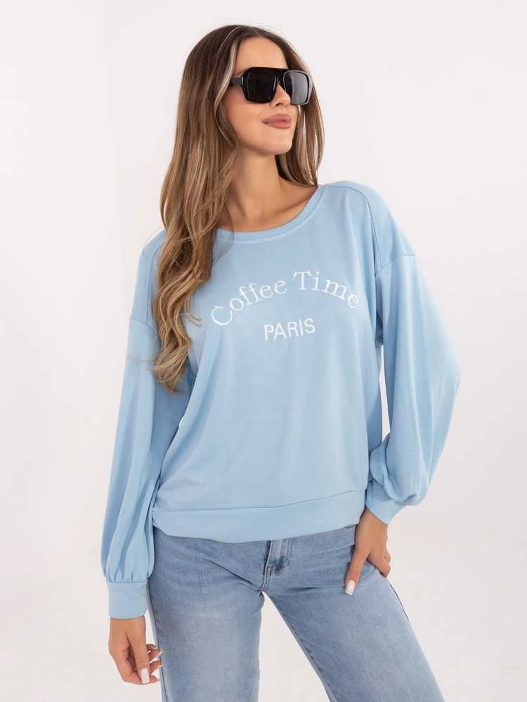 Rue Paris Bluza-RV-BL-A1220.11-šviesiai mėlyna