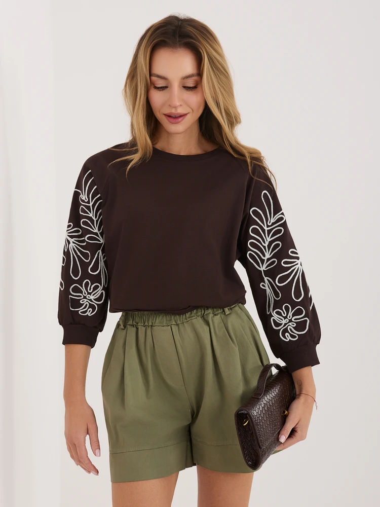 Rue Paris Bluza-RV-BL-A367-1.18P-ciemny ruda