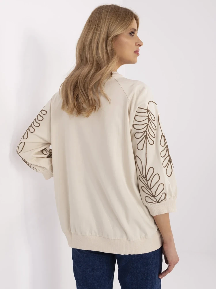Rue Paris Bluza-RV-BL-A367-1.18P-jasny smėlio spalva