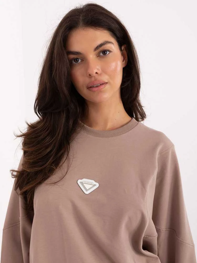 Rue Paris Bluza-RV-BL-A877.19P-ciemny bezowy