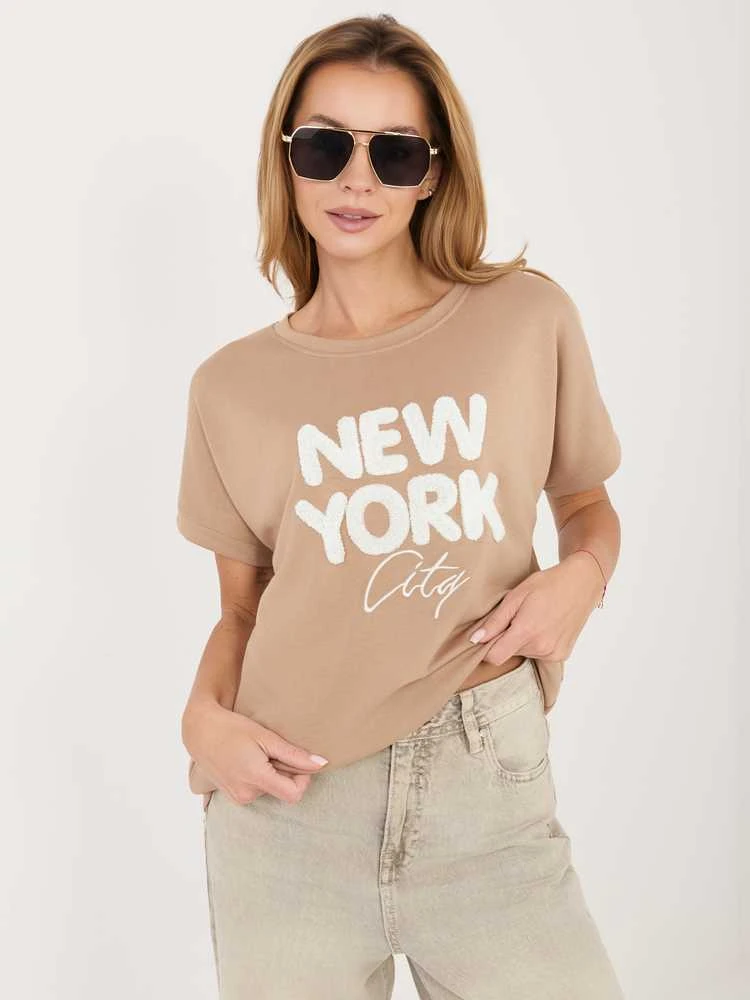 Rue Paris Bluzka-RV-BZ-A1262.00-ciemny bezowy