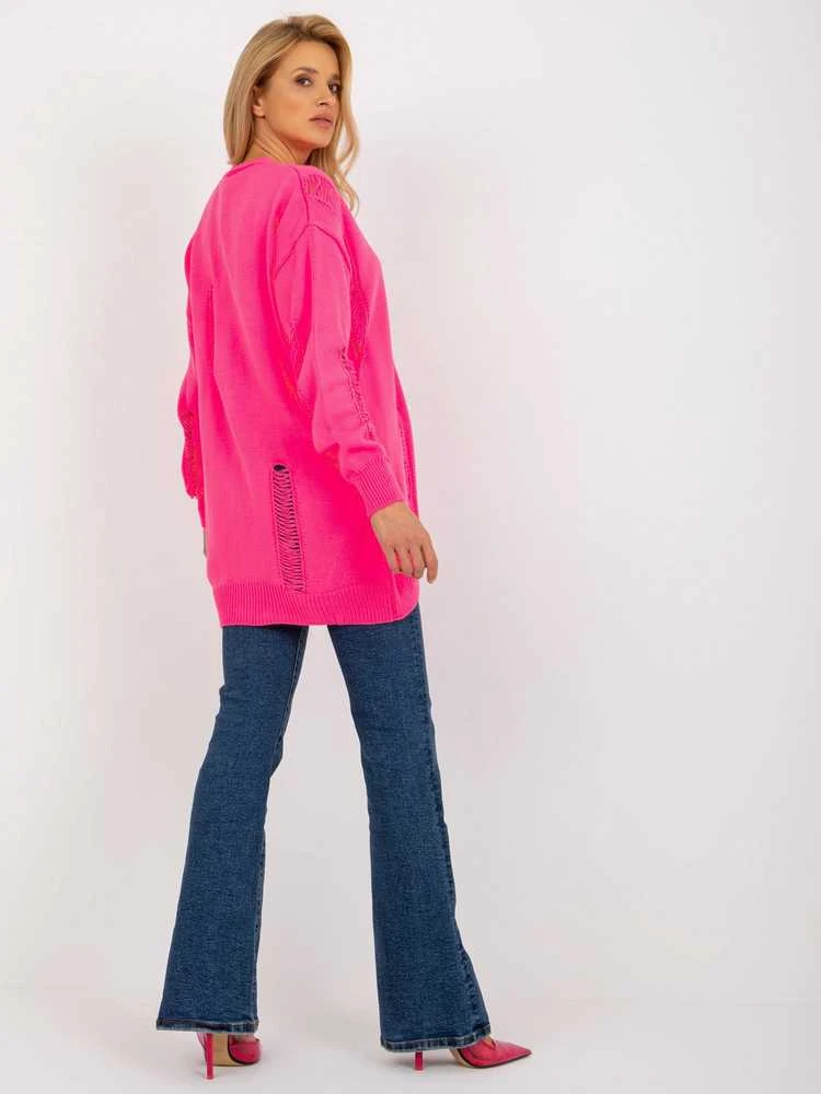 Rue Paris Kardiganas moterims -LC-SW-8042.69-fluo rožinė
