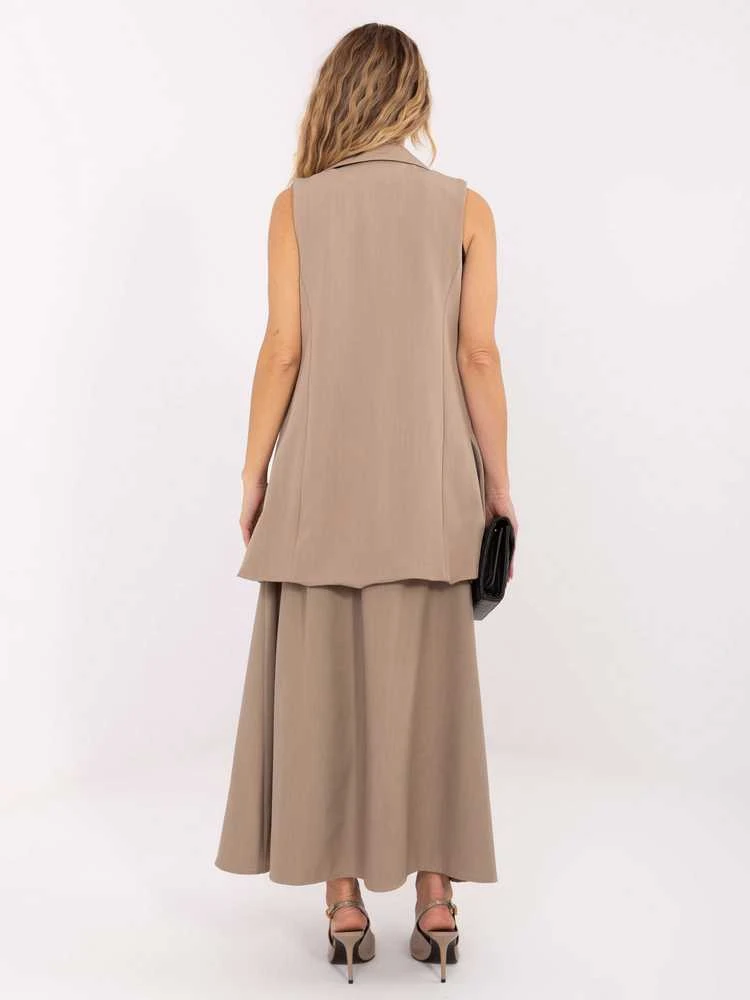 Rue Paris Kamizelka-IT-KZ-FL5069.84-ciemny bezowy