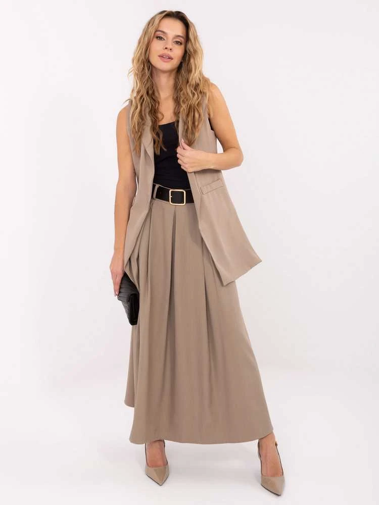 Rue Paris Kamizelka-IT-KZ-FL5069.84-ciemny bezowy