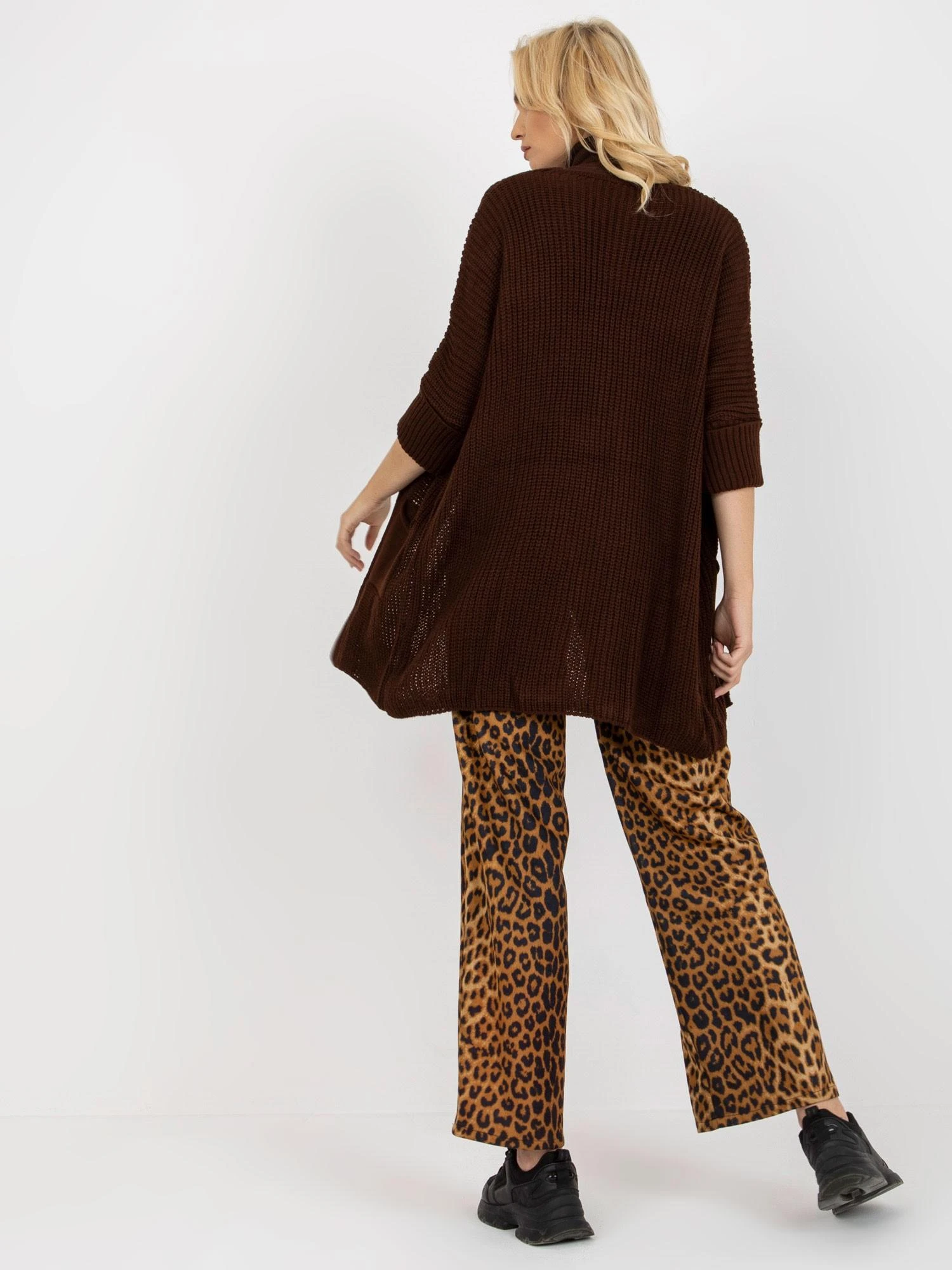 Rue Paris Kardiganas-LO-SW-LK-3002.98P-tamsiai ruda