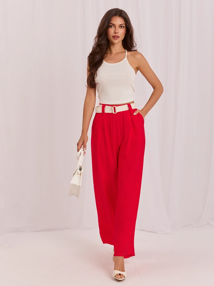 Rue Paris Kelnės-IT-SP-10358.16-raudona