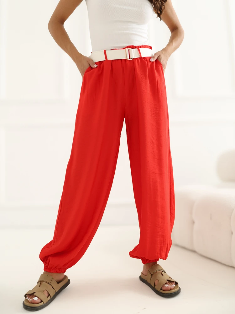 Rue Paris Kelnės-IT-SP-10368.34-raudona