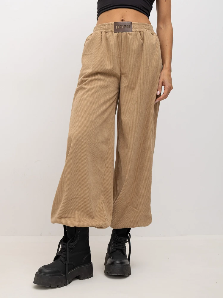 Rue Paris Kelnės-IT-SP-10603.50-camelowy
