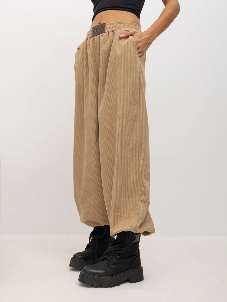 Rue Paris Kelnės-IT-SP-10603.50-camelowy