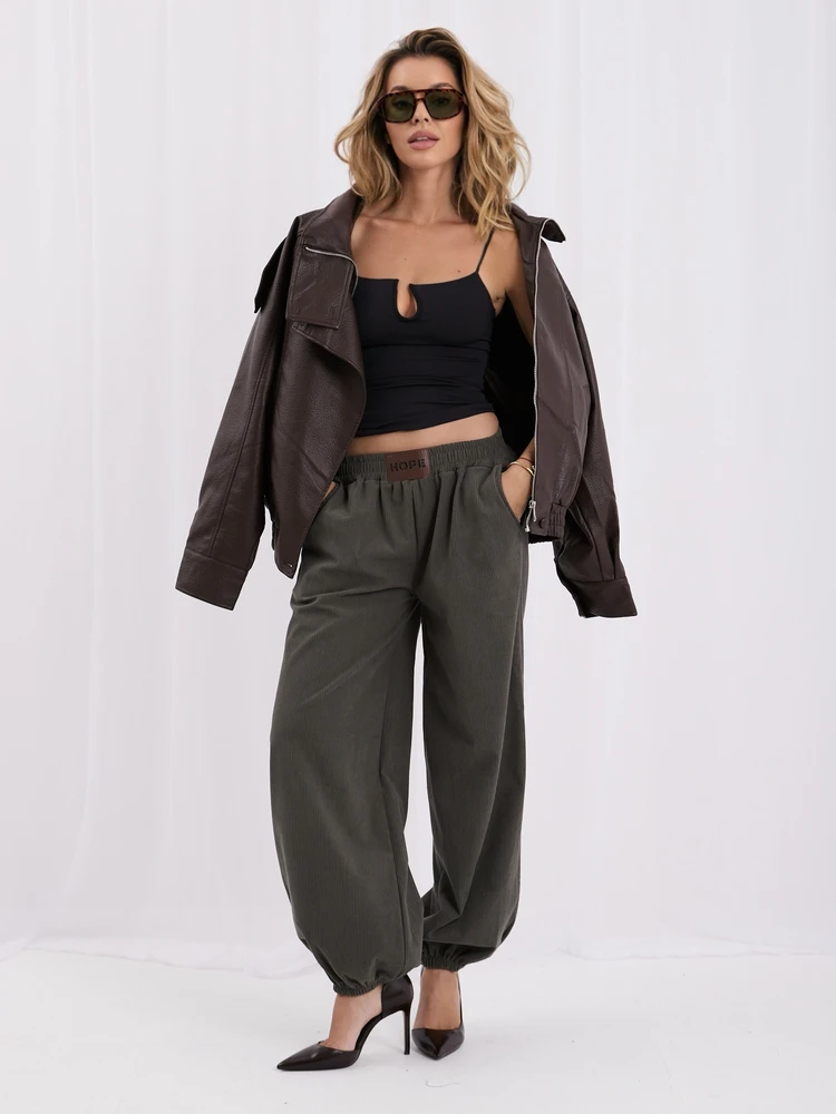 Rue Paris Kelnės-IT-SP-10603.50-khaki