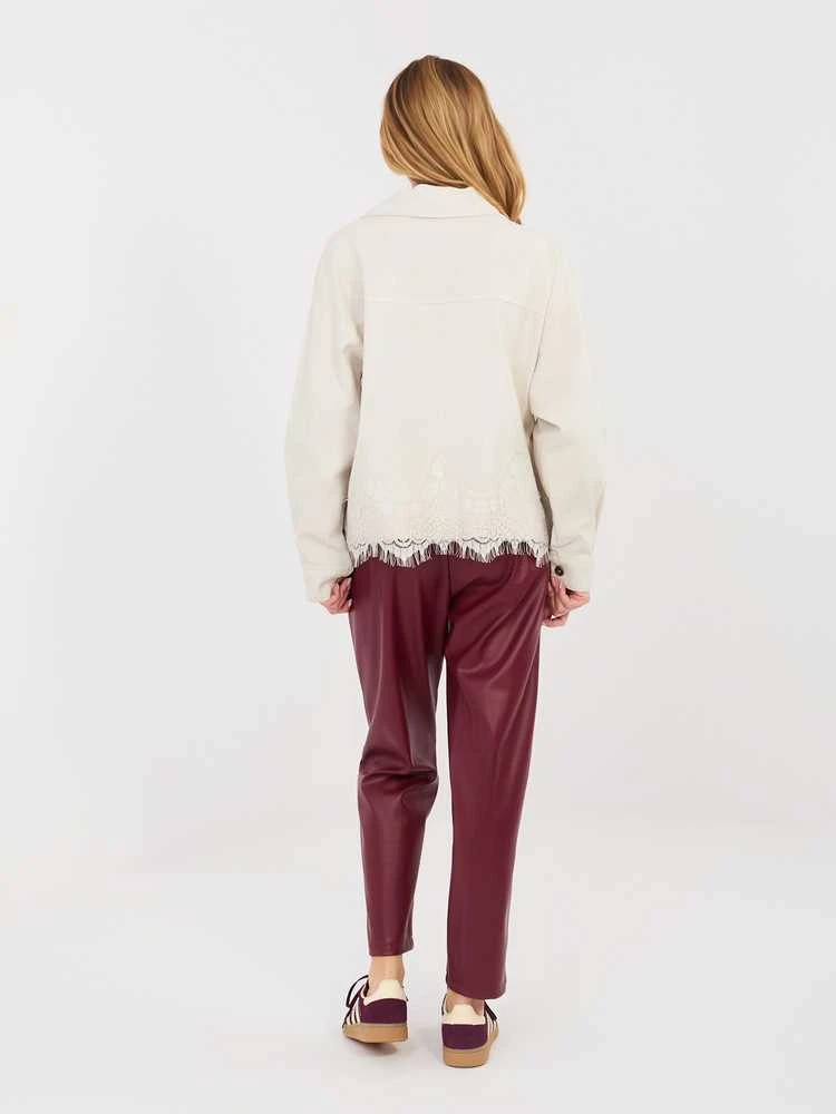 Rue Paris Kelnės-IT-SP-FL8576.06P-ciemny raudona