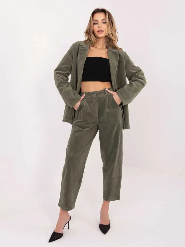 Rue Paris Kelnės-IT-SP-FL8916.80-khaki
