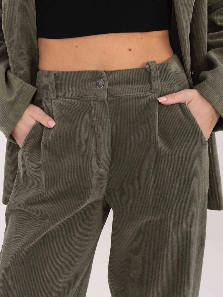 Rue Paris Kelnės-IT-SP-FL8916.80-khaki