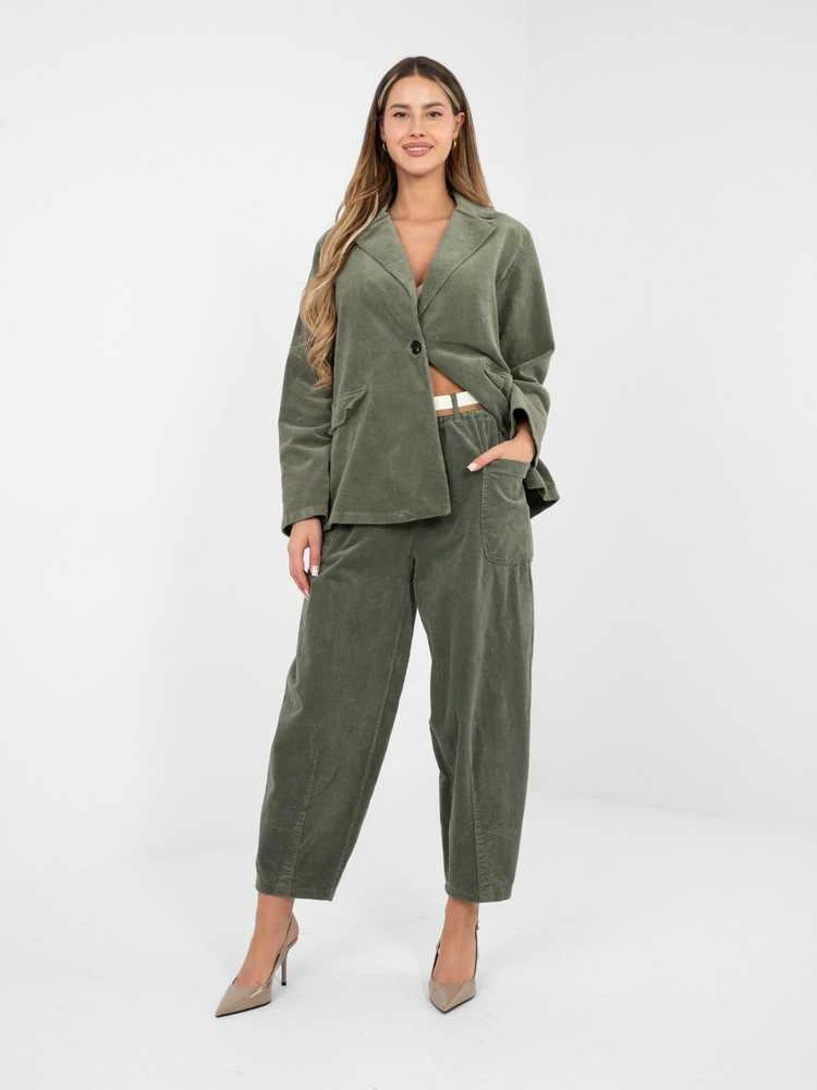 Rue Paris Kelnės-IT-SP-FL9665.14-khaki