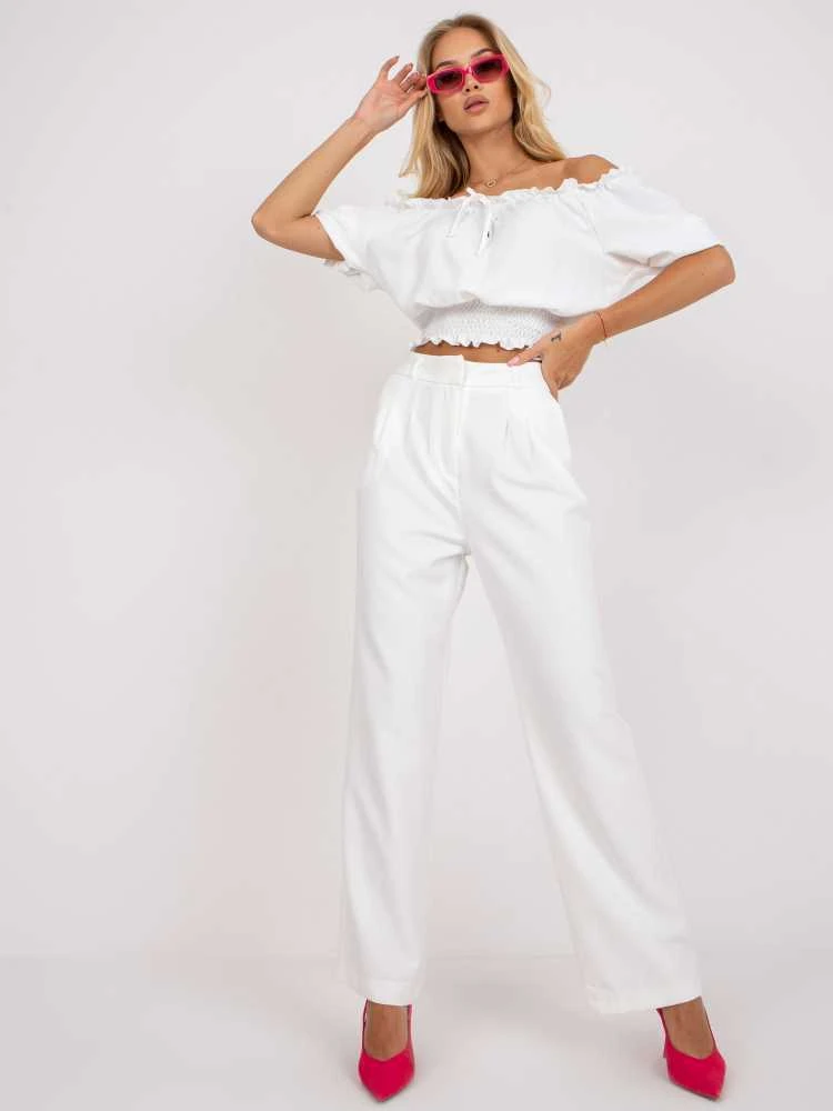 Rue Paris Kelnės-TO-SP-18155.21P-baltos