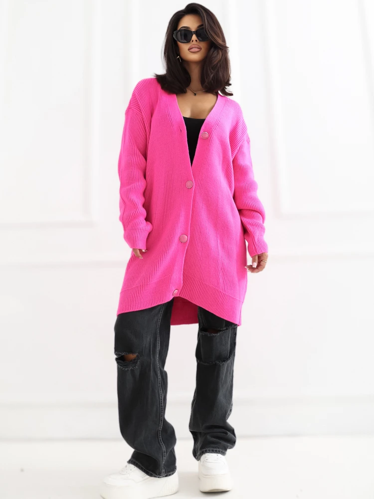 Rue Paris Megztinis-LC-SW-0267.06X-fluo rožinis
