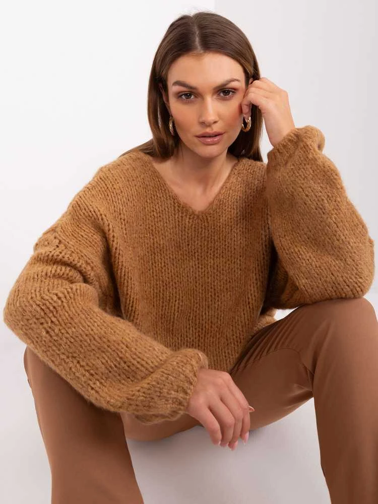 Rue Paris Megztinis-LC-SW-3020.10P-camel