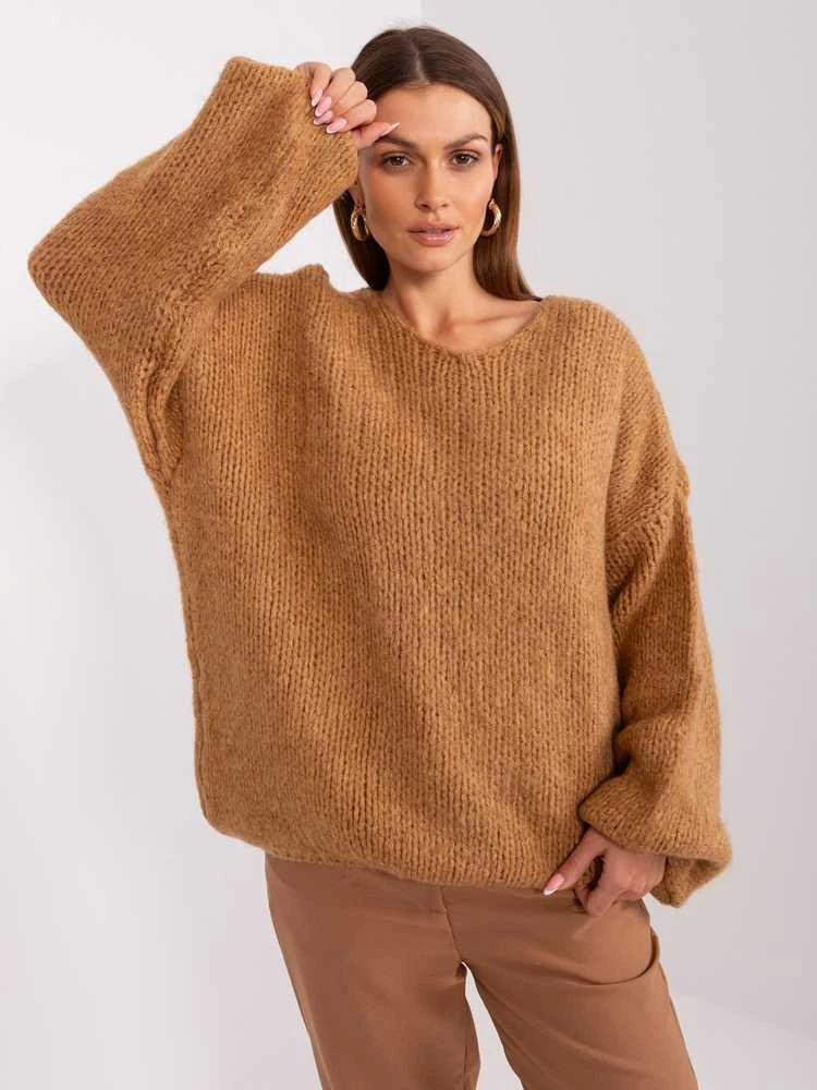 Rue Paris Megztinis-LC-SW-3020.10P-camel