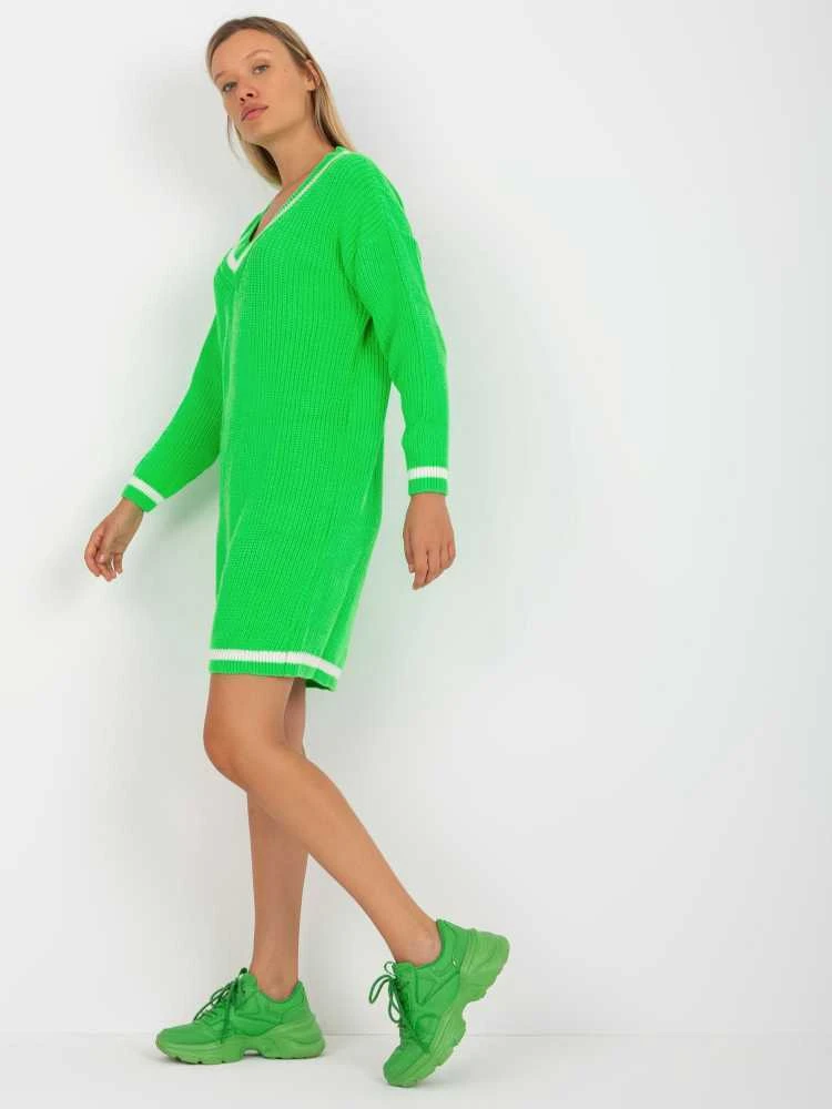 Rue Paris Megztinis-LC-SW-8023.55P-fluo žalias