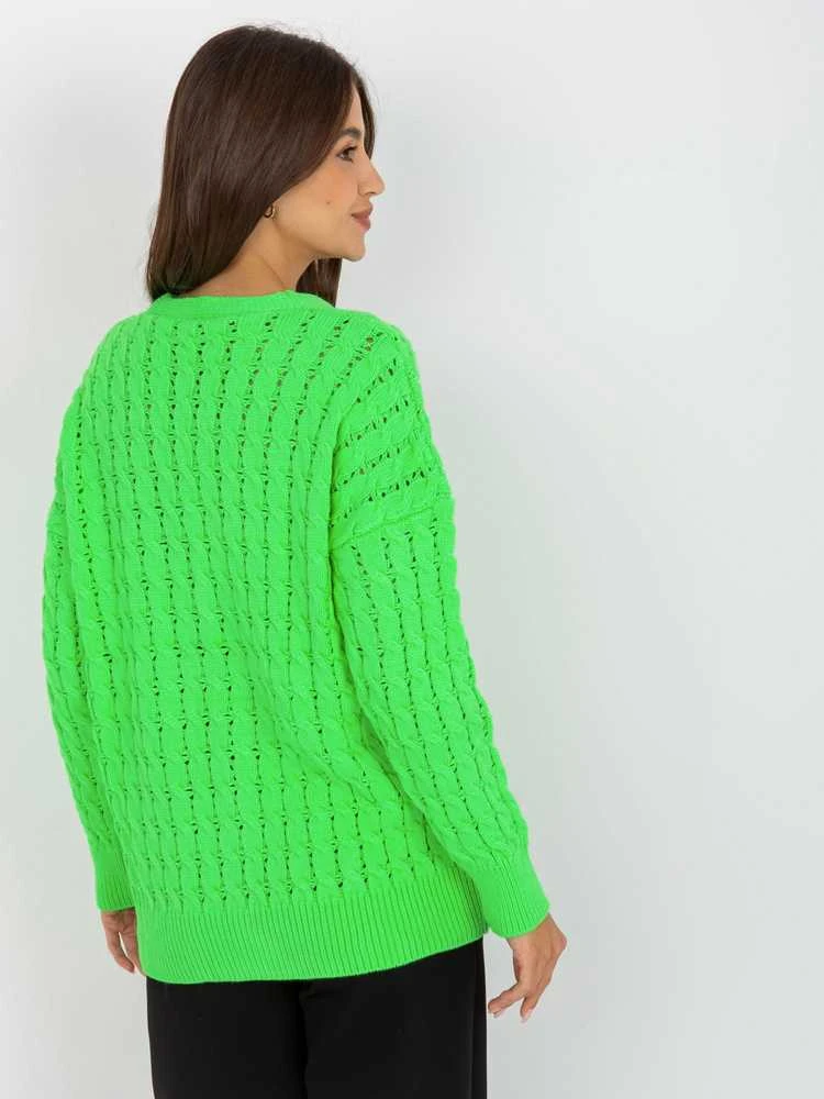 Rue Paris Megztinis-LC-SW-8036.74P-fluo žalias