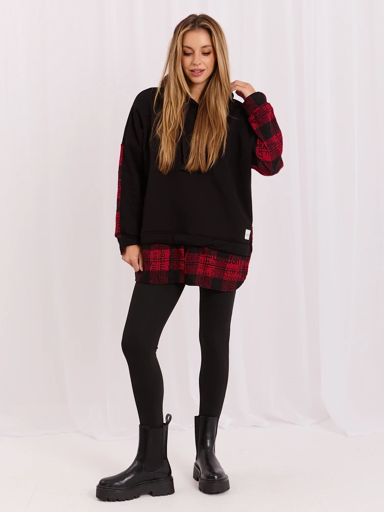 Rue Paris Megztinis-RV-BL-7312.14-juoda-raudona