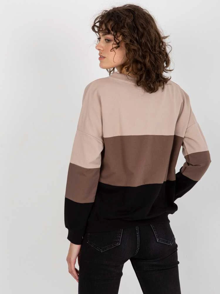 Rue Paris Megztinis-RV-BL-8328.34X-juodas-smėlio spalvos